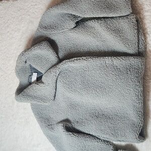 ASOS Designed Waterfall Fleece Teddy Jacket Sz 6 Sage